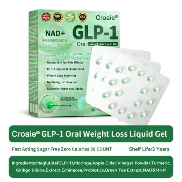 Croaie® GLP-1 Oral Weight Loss Liquid Gel🏅 - NAD+ & Moringa & ACV & Keto BHB — Obesity, Cardiovascular Disease, Diabetes, Sleep Apnea, Joint Problems and More