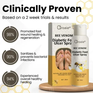 Croaie® Bee Venom Diabetic Foot Ulcer Spray✅ 𝐕𝐢𝐬𝐢𝐛𝐥𝐞 𝐢𝐦𝐩𝐫𝐨𝐯𝐞𝐦𝐞𝐧𝐭 𝐢𝐧 𝟐-𝟑 𝐰𝐞𝐞𝐤𝐬✅