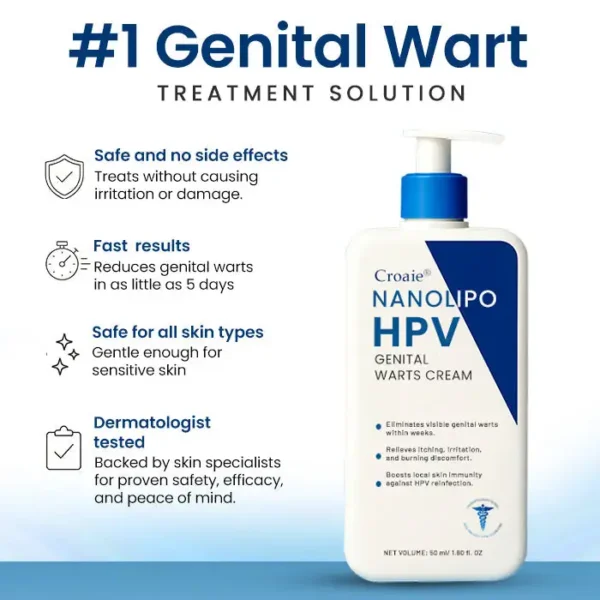 ⭐FDA Approved⭐ WHO Approved✅ Croaie® NanoLipo HPV Genital Warts Cream - No allergies🌸 quick and effective⚡️ with over 150,000 sold📦
