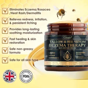 🔥FDA Approved⭐ WHO Approved🌍 Croaie® Tallow & Bee venom Eczema Theraphy