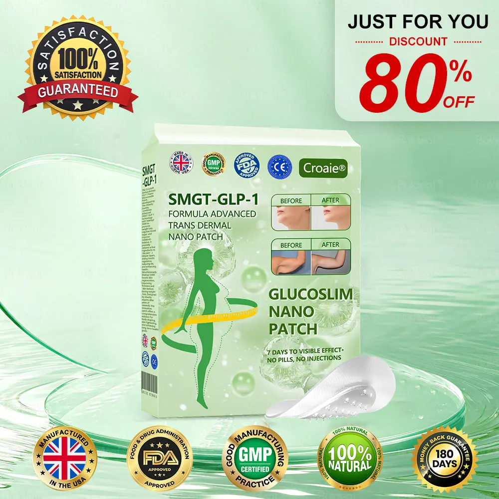 Official Store | ✨Croaie® SMGT-GLP-1 Nano Microneedle Patch with Collagen Peptides &Matrixyl 3000|Clinically Backed Slimming, Firming & Glucose Control|7-Day Results|Needle-Free Application 💡