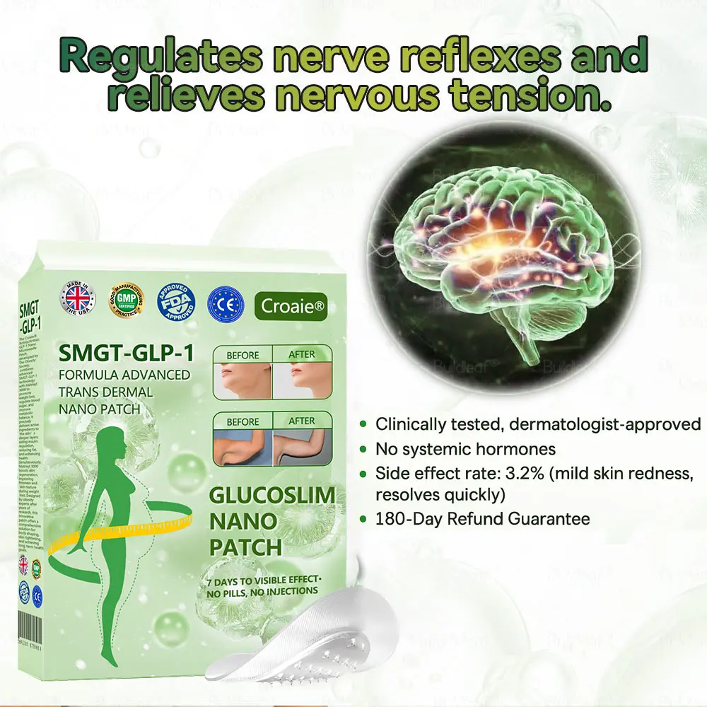 Official Store | ✨Croaie® SMGT-GLP-1 Nano Microneedle Patch with Collagen Peptides &Matrixyl 3000|Clinically Backed Slimming, Firming & Glucose Control|7-Day Results|Needle-Free Application 💡
